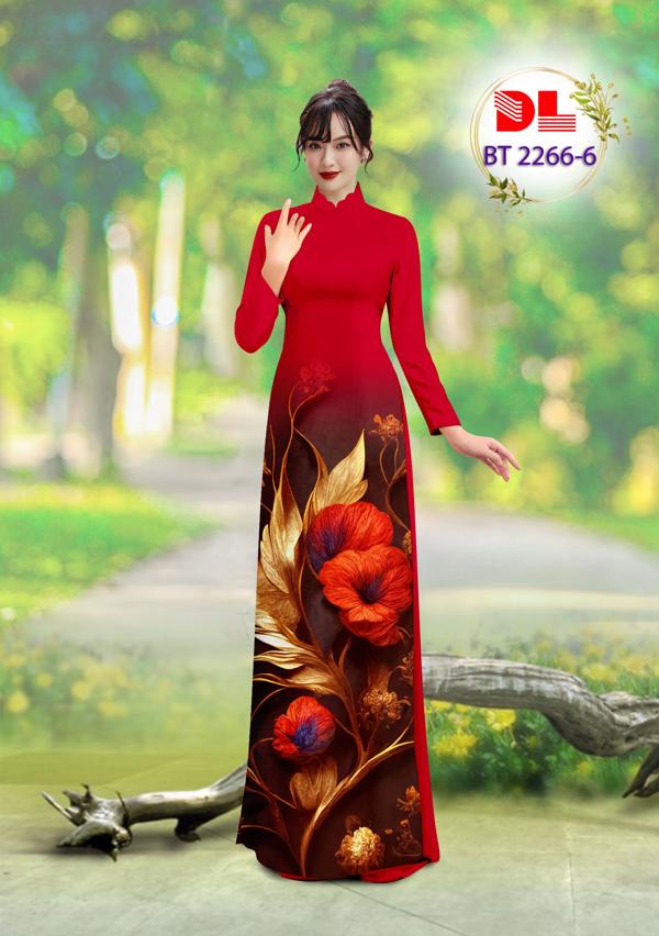 Vải Áo Dài Hoa In 3D Sang Trọng AD BT2266 8